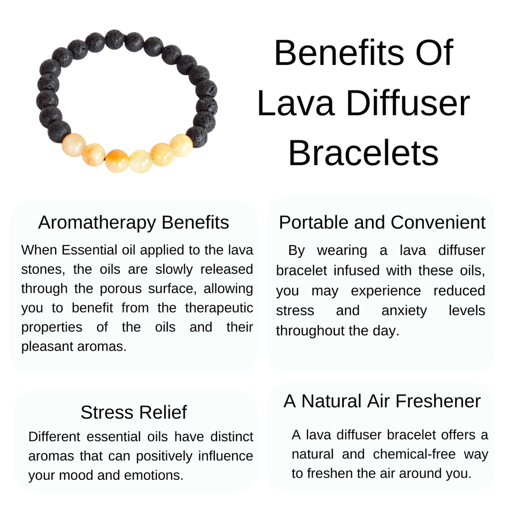 Lava Diffuser | Lava with 7 Chakra | Aromatherapy bracelets