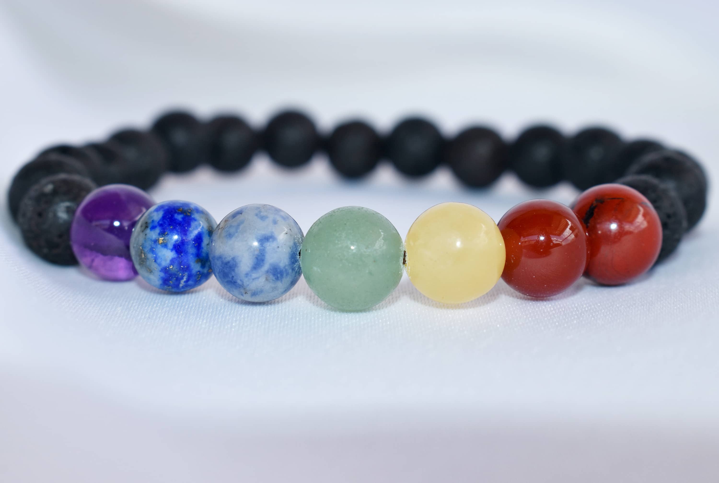 Lava Diffuser | Lava with 7 Chakra | Aromatherapy bracelets