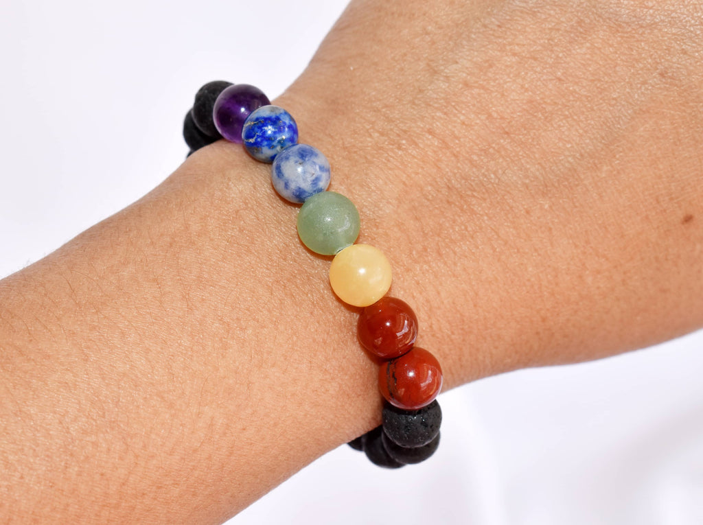 Lava Diffuser | Lava with 7 Chakra | Aromatherapy bracelets