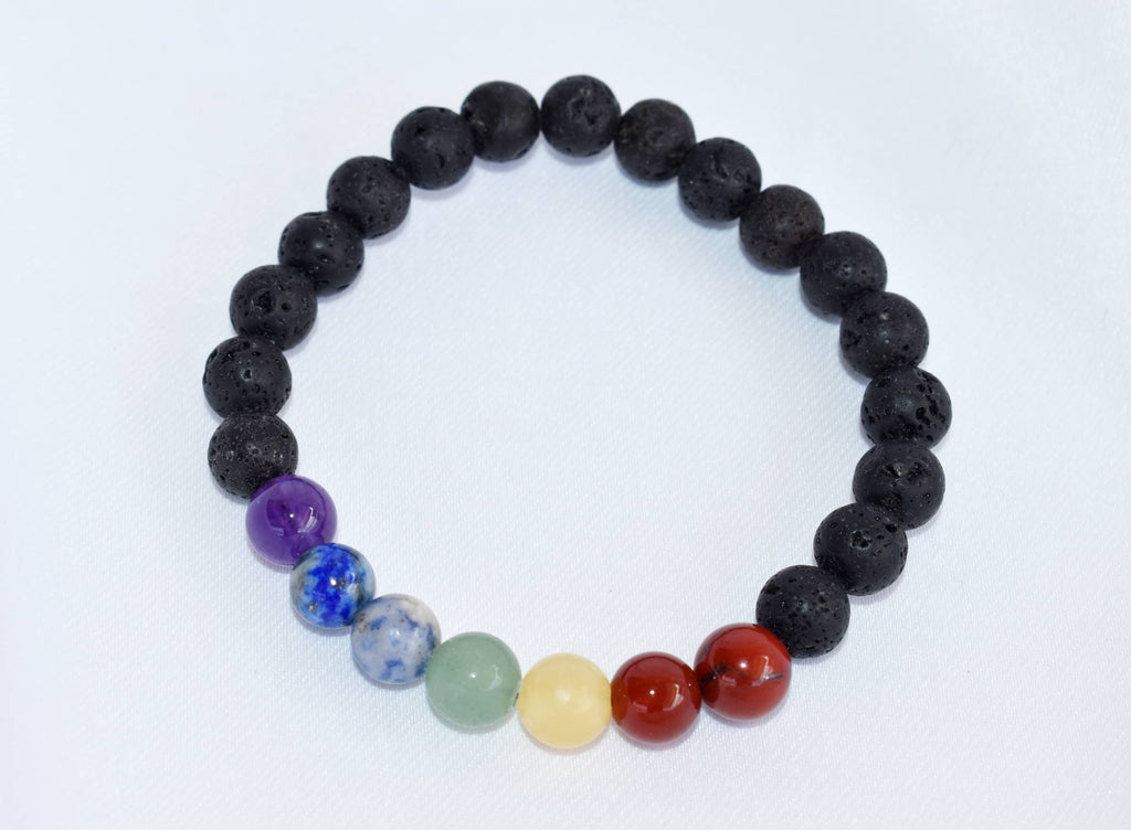 Lava Diffuser | Lava with 7 Chakra | Aromatherapy bracelets