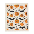 Pumpkins & Bats Halloween Swedish Dishcloth