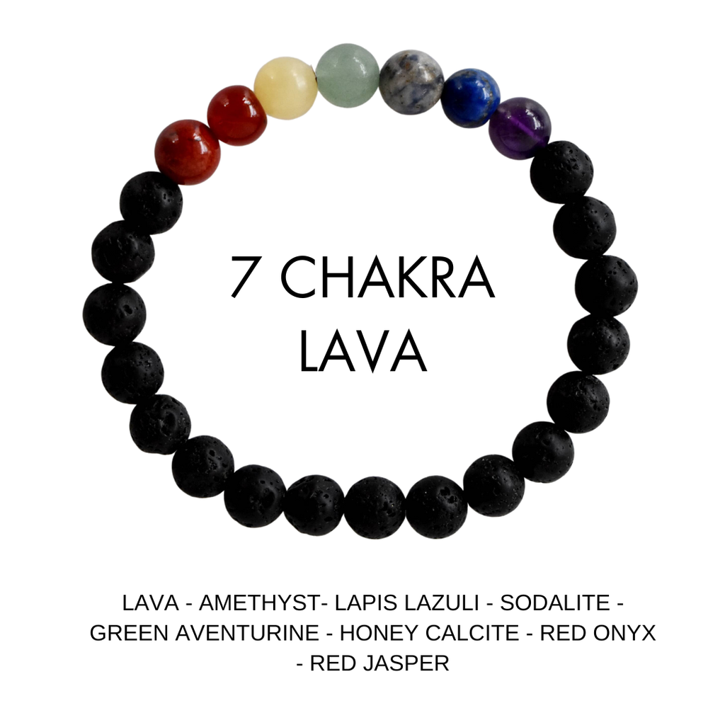 Lava Diffuser | Lava with 7 Chakra | Aromatherapy bracelets