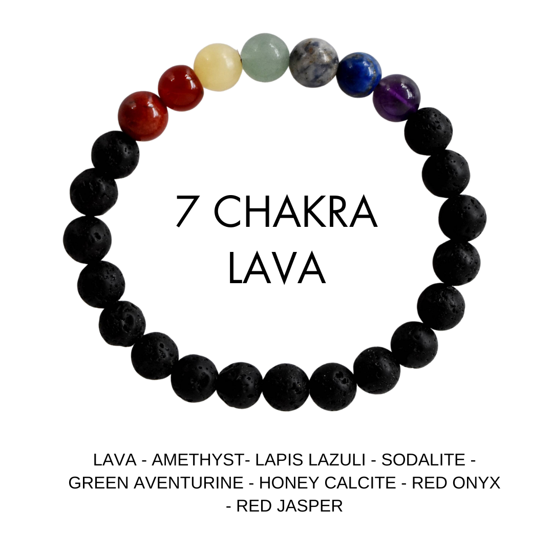 Lava Diffuser | Lava with 7 Chakra | Aromatherapy bracelets