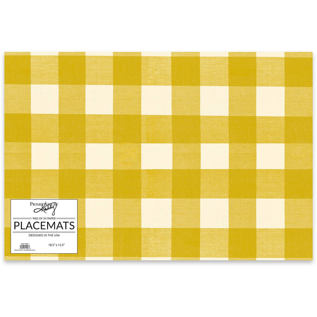 Gold Buffalo Check Paper Placemat Pad