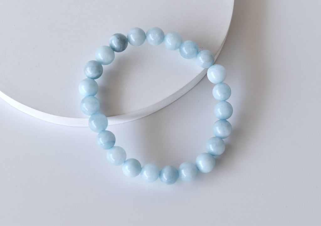 Aquamarine | Gemstone Bracelet: 6mm