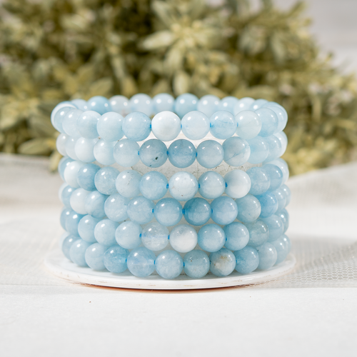 Aquamarine | Gemstone Bracelet: 6mm