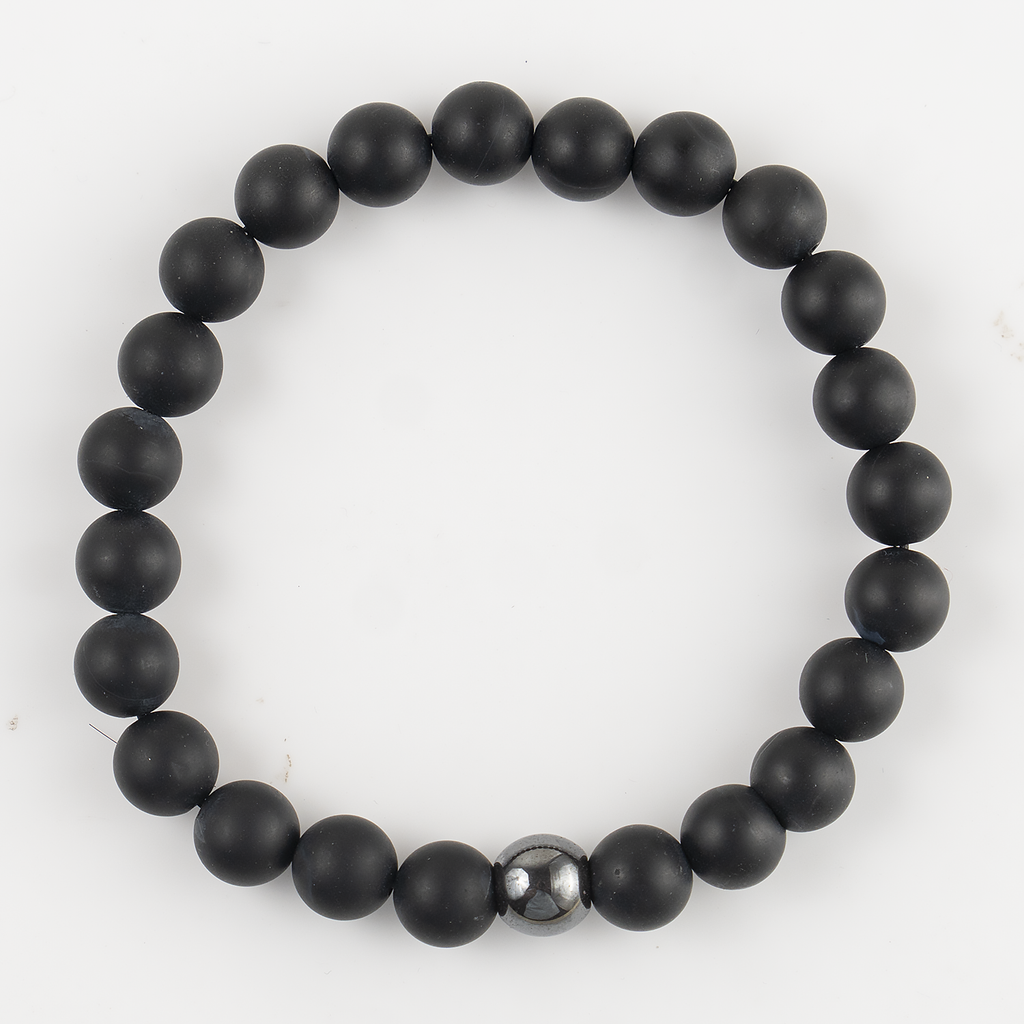 Hematite & Black Onyx Matt Crystals Bracelets