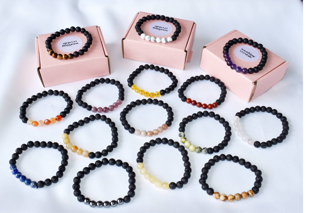 Lava Diffuser | Lava with 7 Chakra | Aromatherapy bracelets