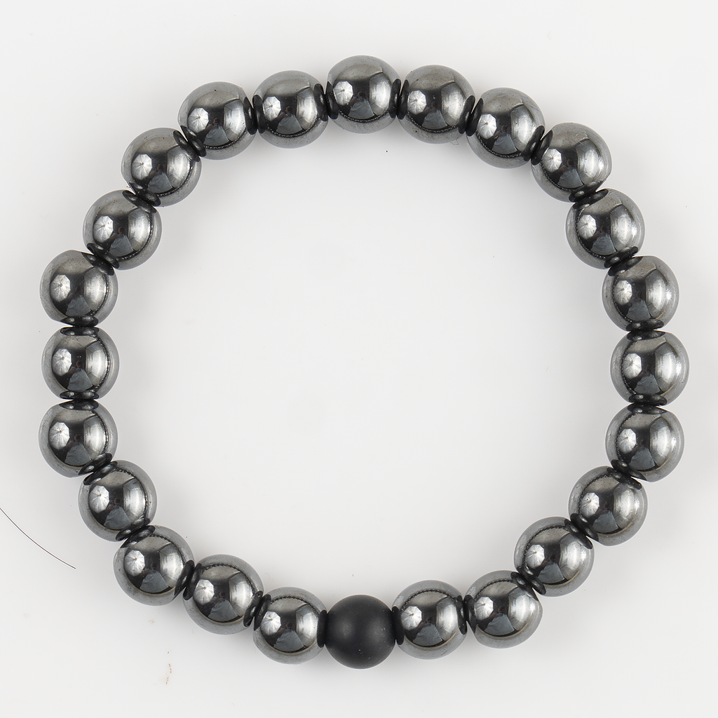 Hematite & Black Onyx Matt Crystals Bracelets