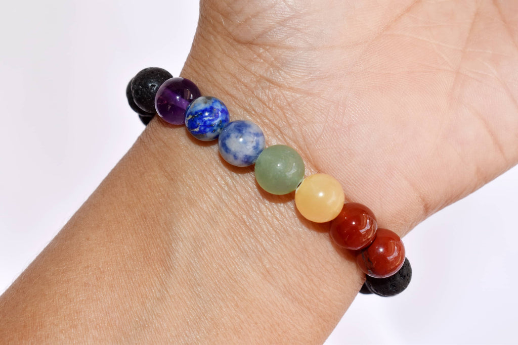 Lava Diffuser | Lava with 7 Chakra | Aromatherapy bracelets