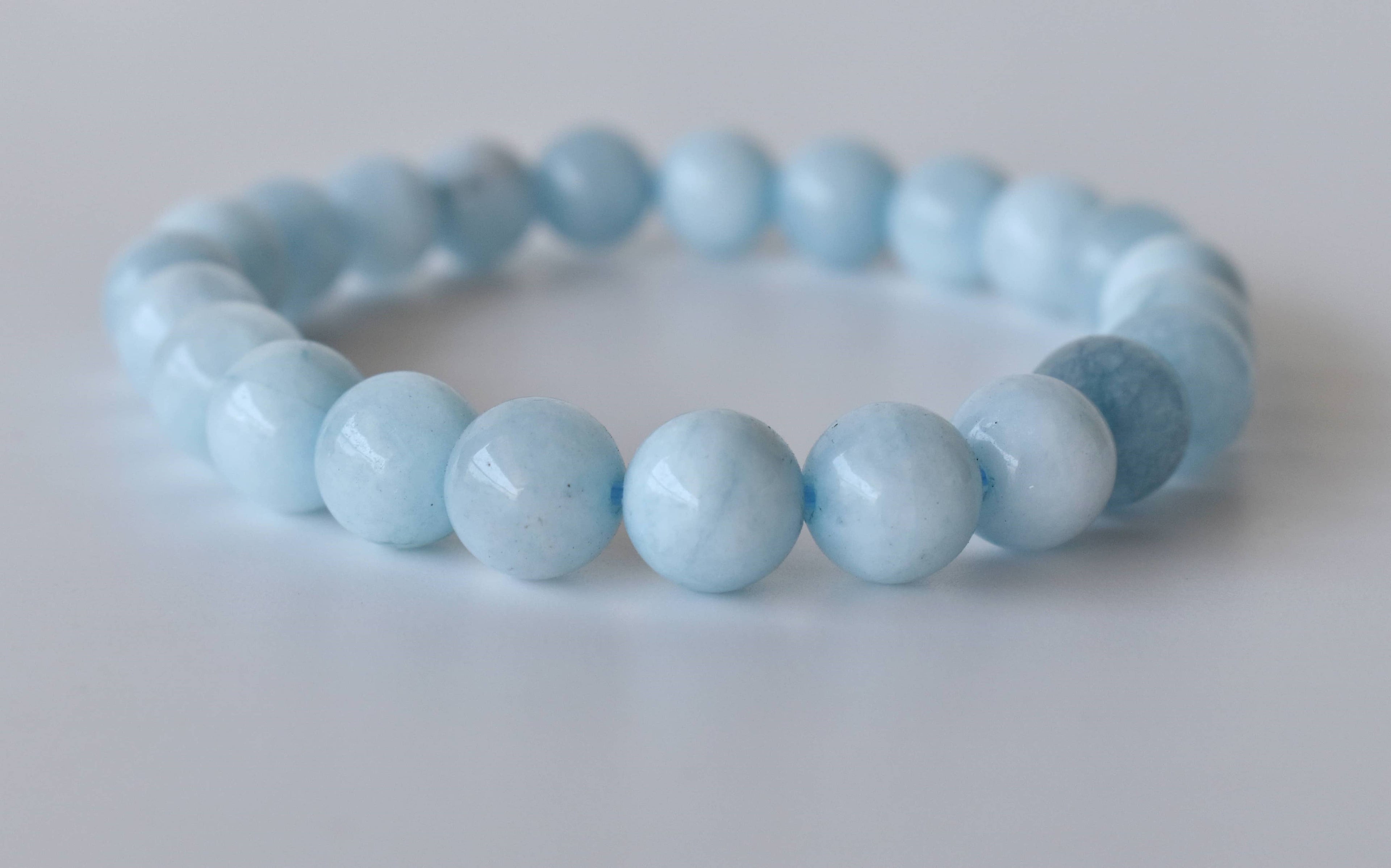 Aquamarine | Gemstone Bracelet: 6mm