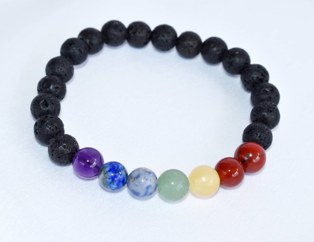 Lava Diffuser | Lava with 7 Chakra | Aromatherapy bracelets