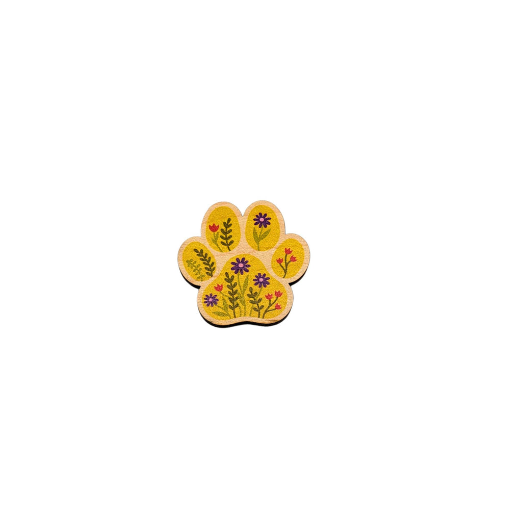 Summer Flowers Dog Paw Print Magnet Set