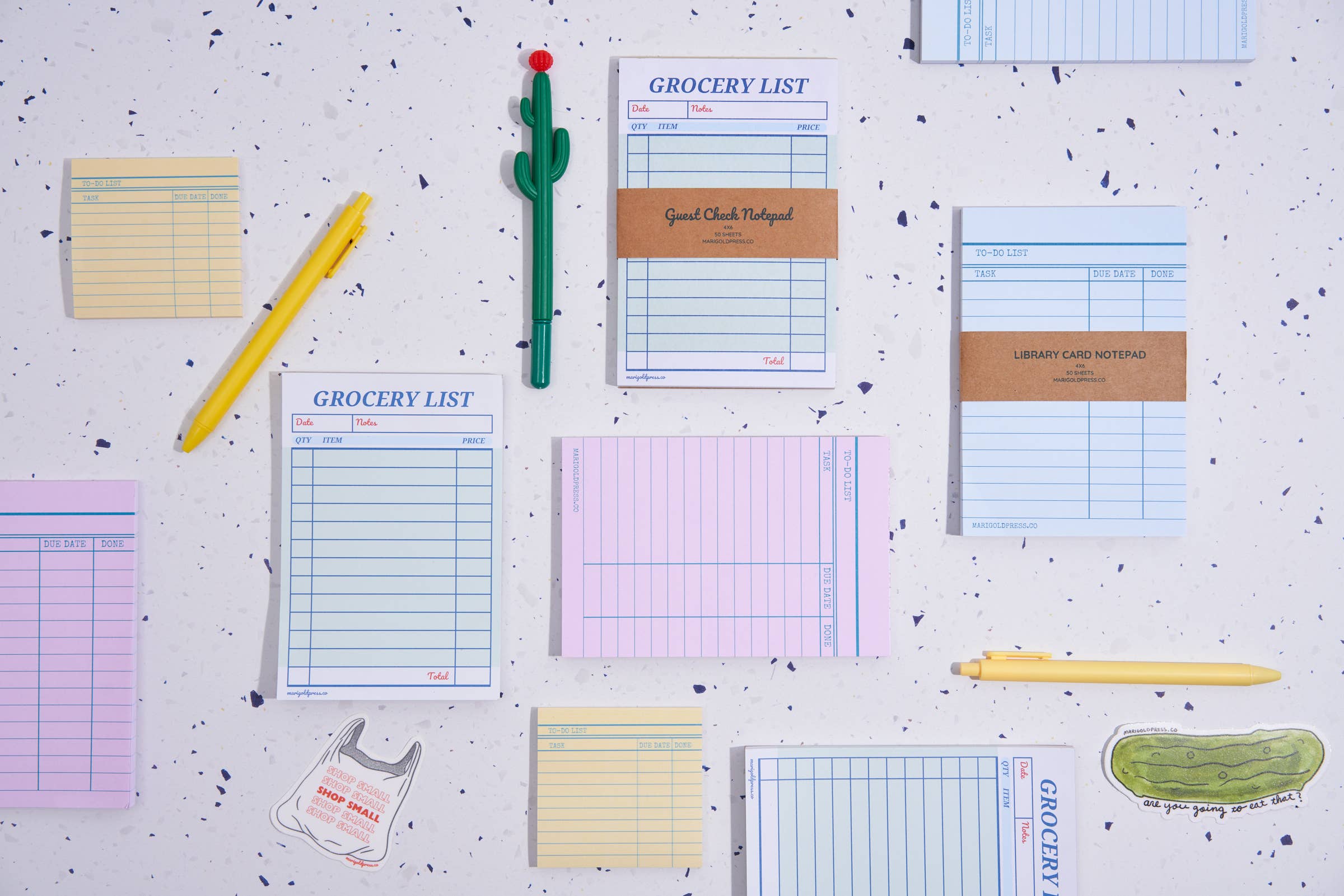 Library Card Notepad - Pink