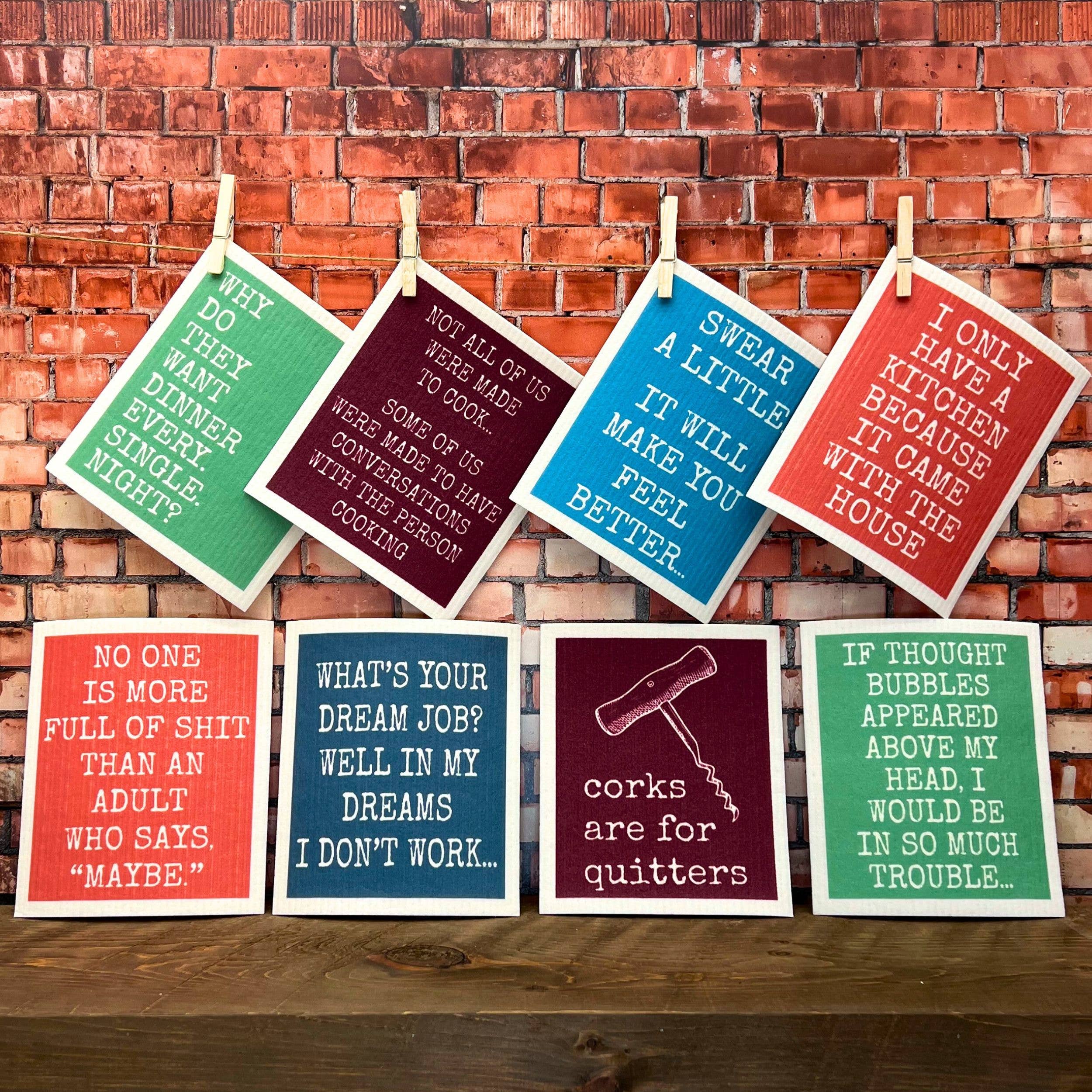 Dinner Every Single Night Funny Swedish Dishcloths