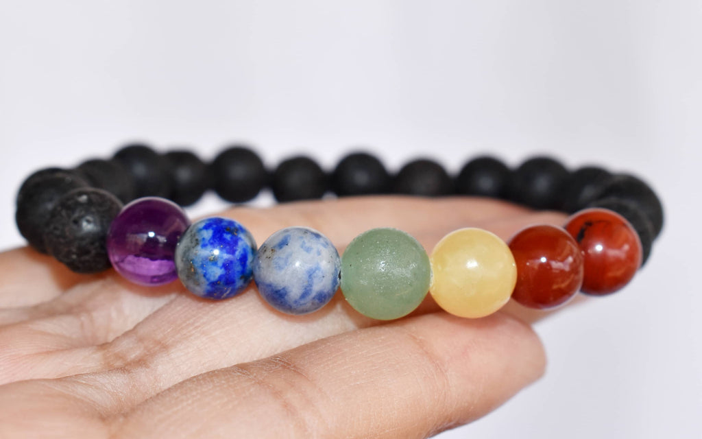 Lava Diffuser | Lava with 7 Chakra | Aromatherapy bracelets