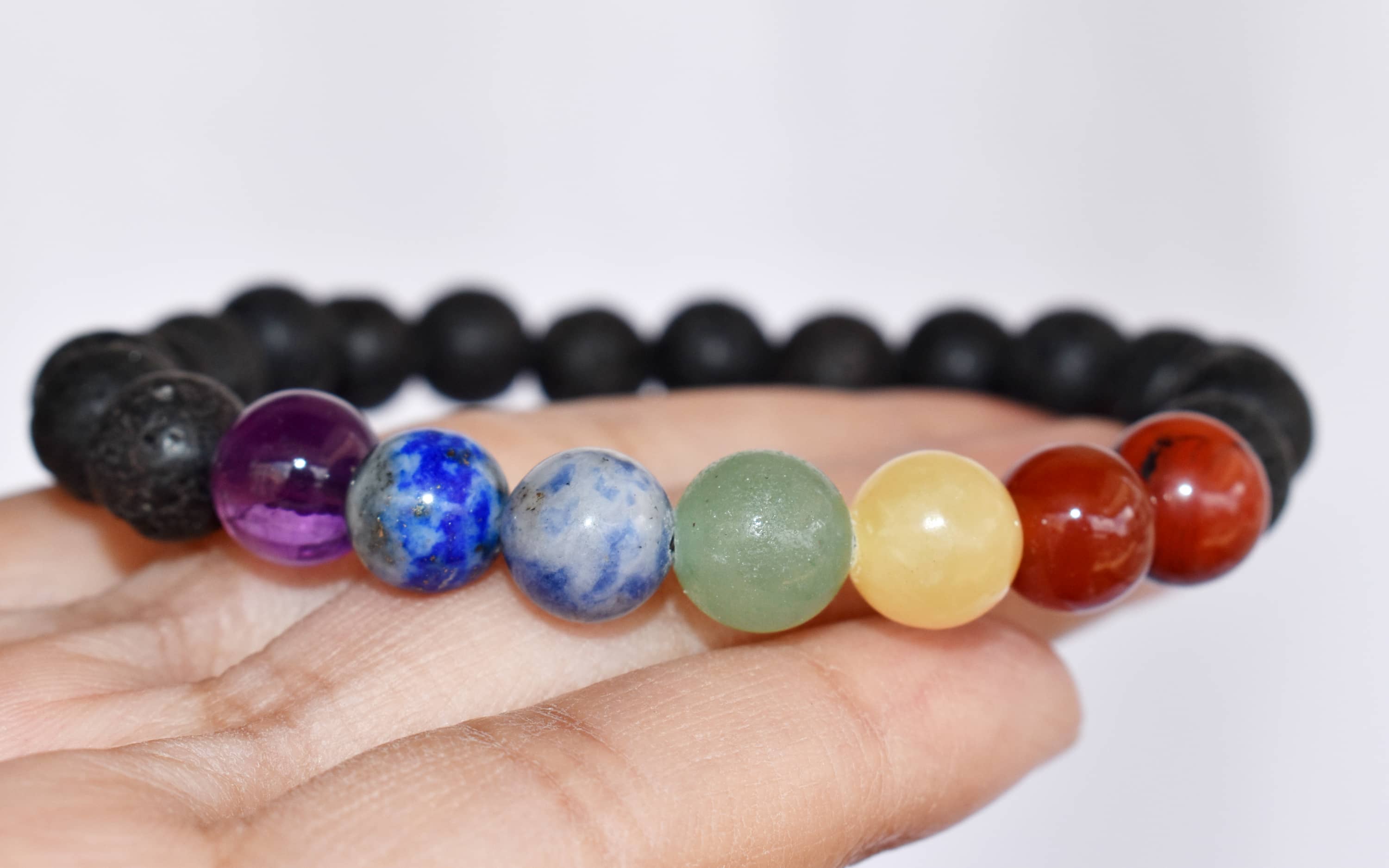 Lava Diffuser | Lava with 7 Chakra | Aromatherapy bracelets