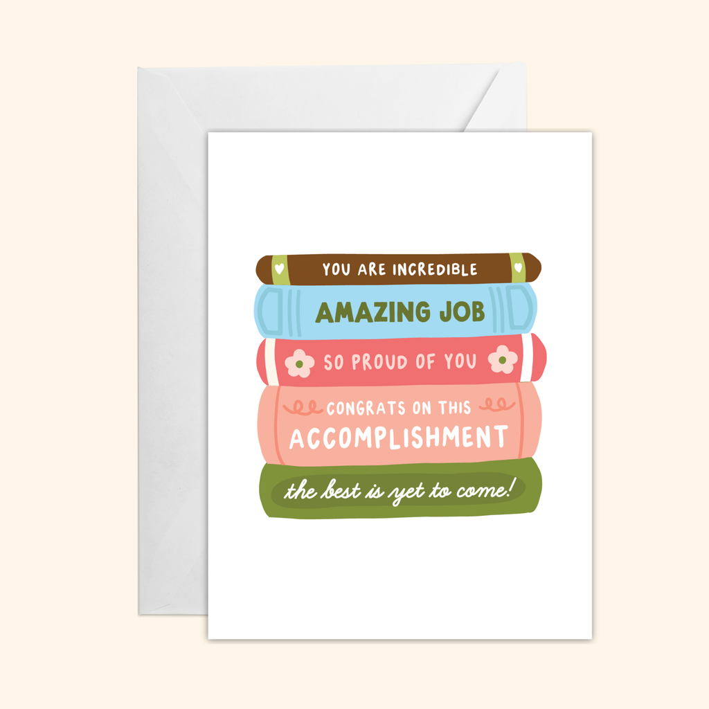 Congrats Book Stack Greeting Card