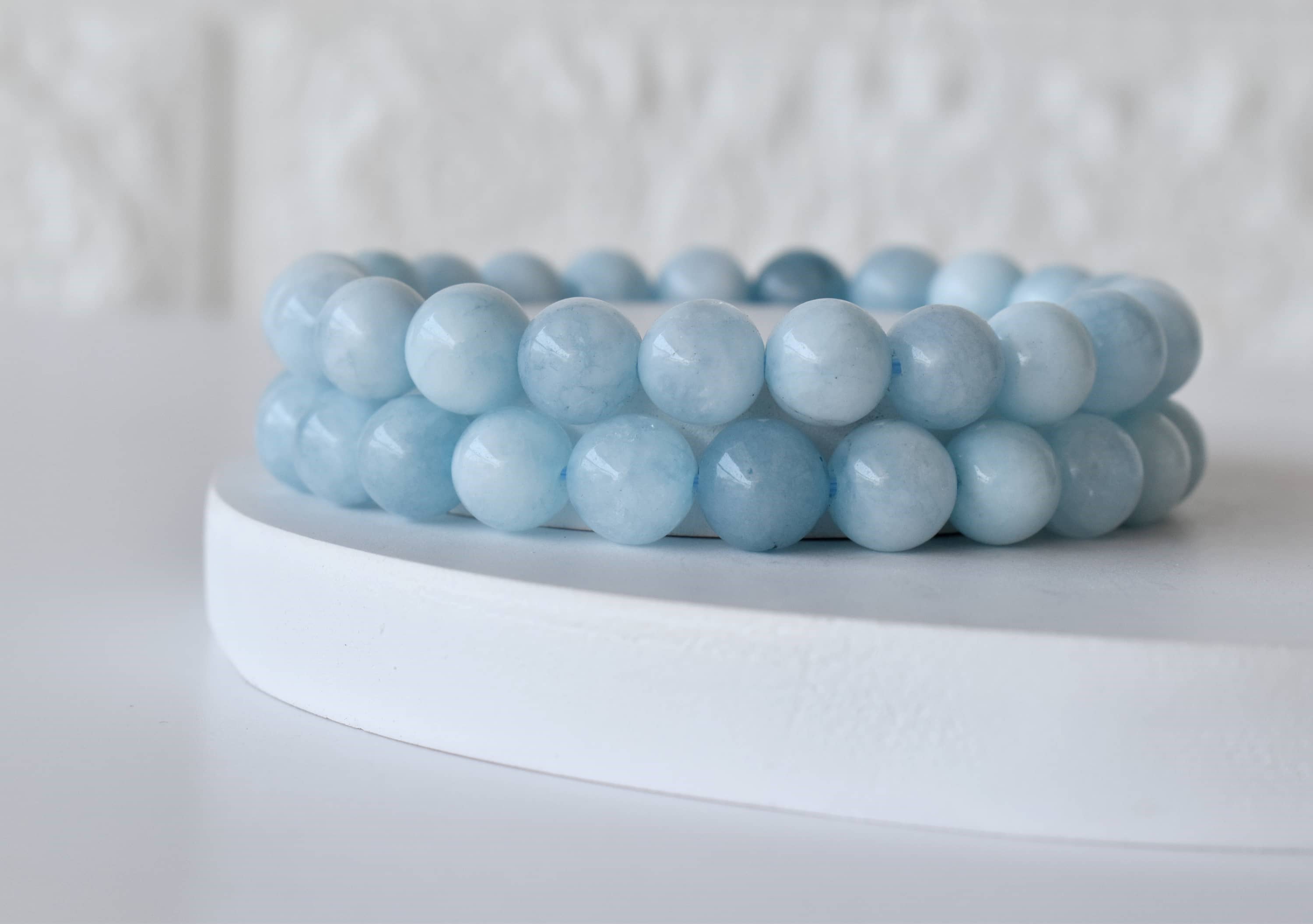Aquamarine | Gemstone Bracelet: 6mm