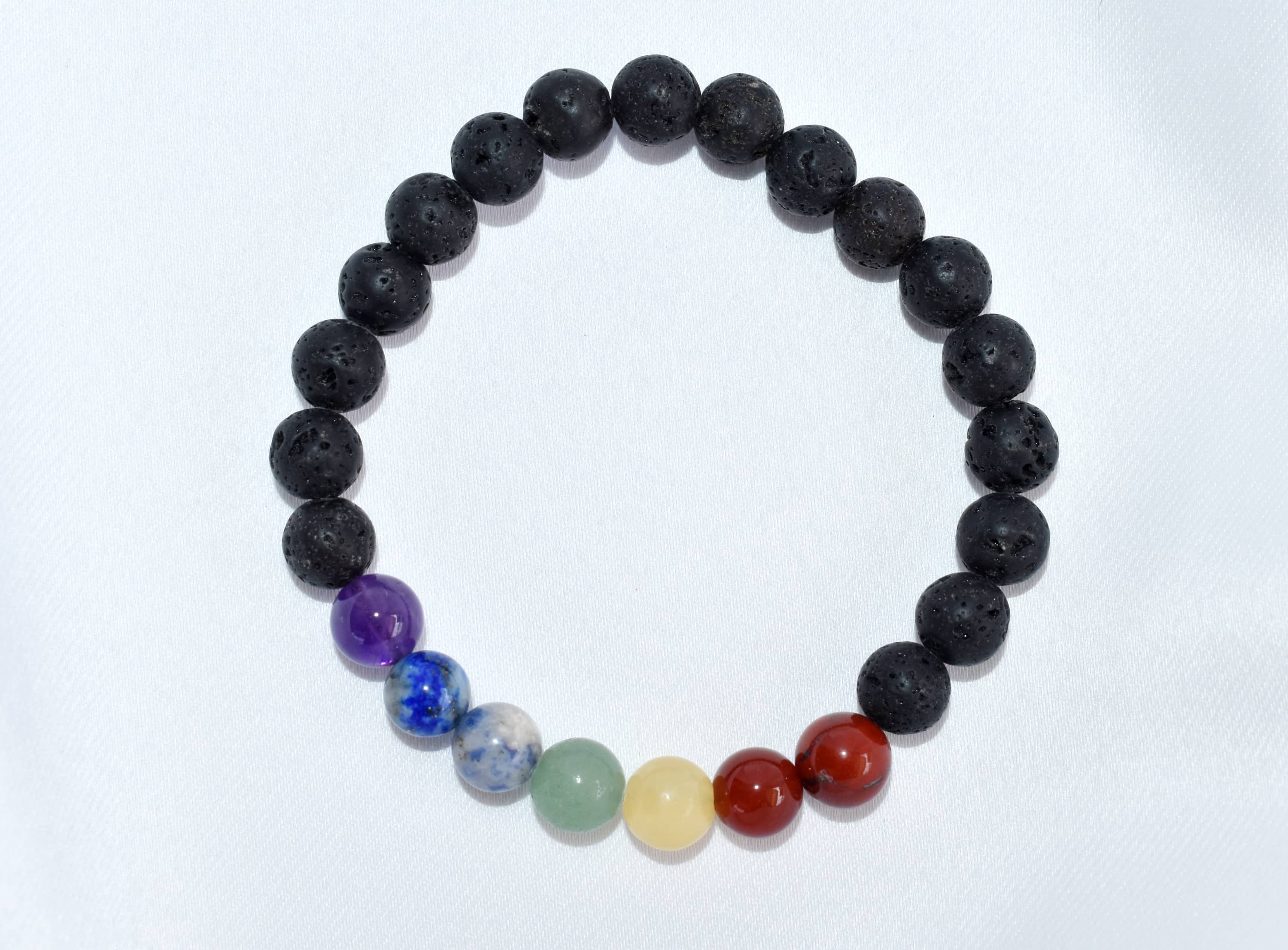 Lava Diffuser | Lava with 7 Chakra | Aromatherapy bracelets