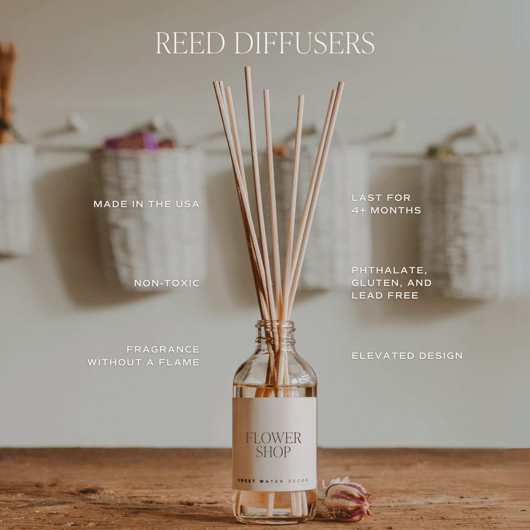 Driftwood and Mahogany Amber Reed Diffuser