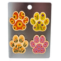Summer Flowers Dog Paw Print Magnet Set