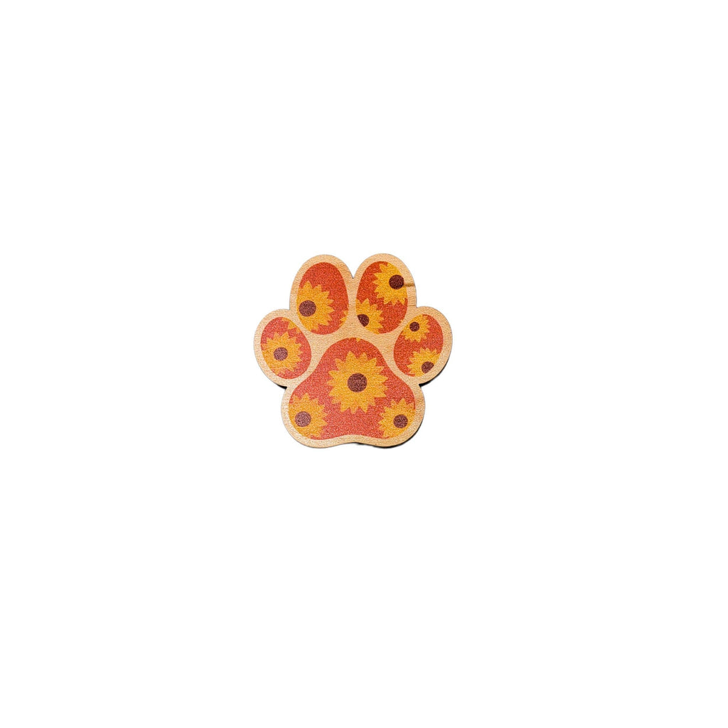 Summer Flowers Dog Paw Print Magnet Set