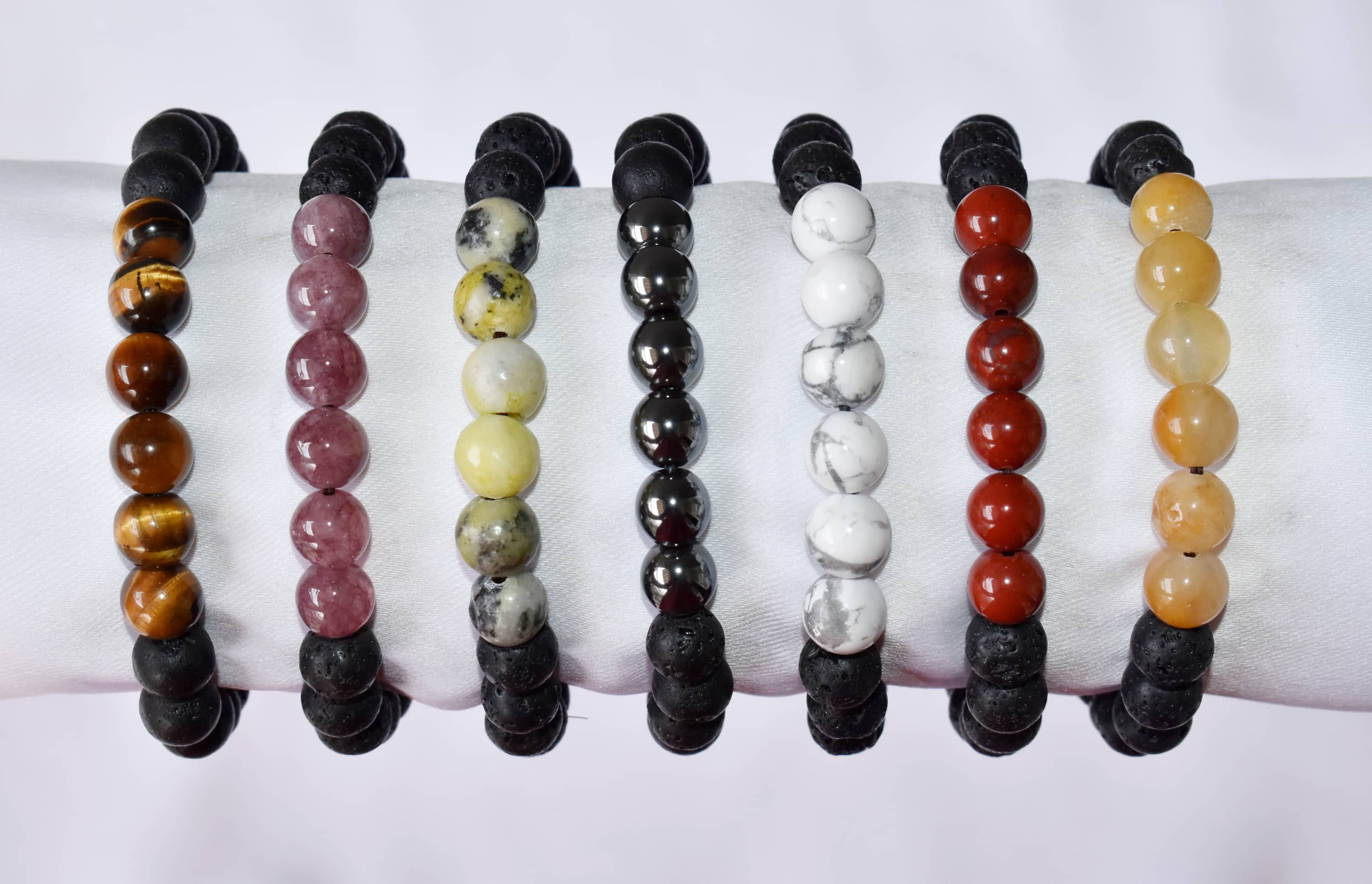 Lava Diffuser | Lava with 7 Chakra | Aromatherapy bracelets