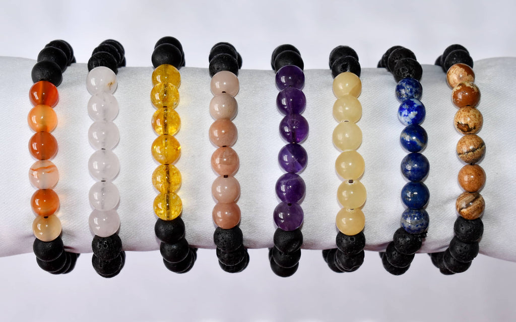 Lava Diffuser | Lava with 7 Chakra | Aromatherapy bracelets