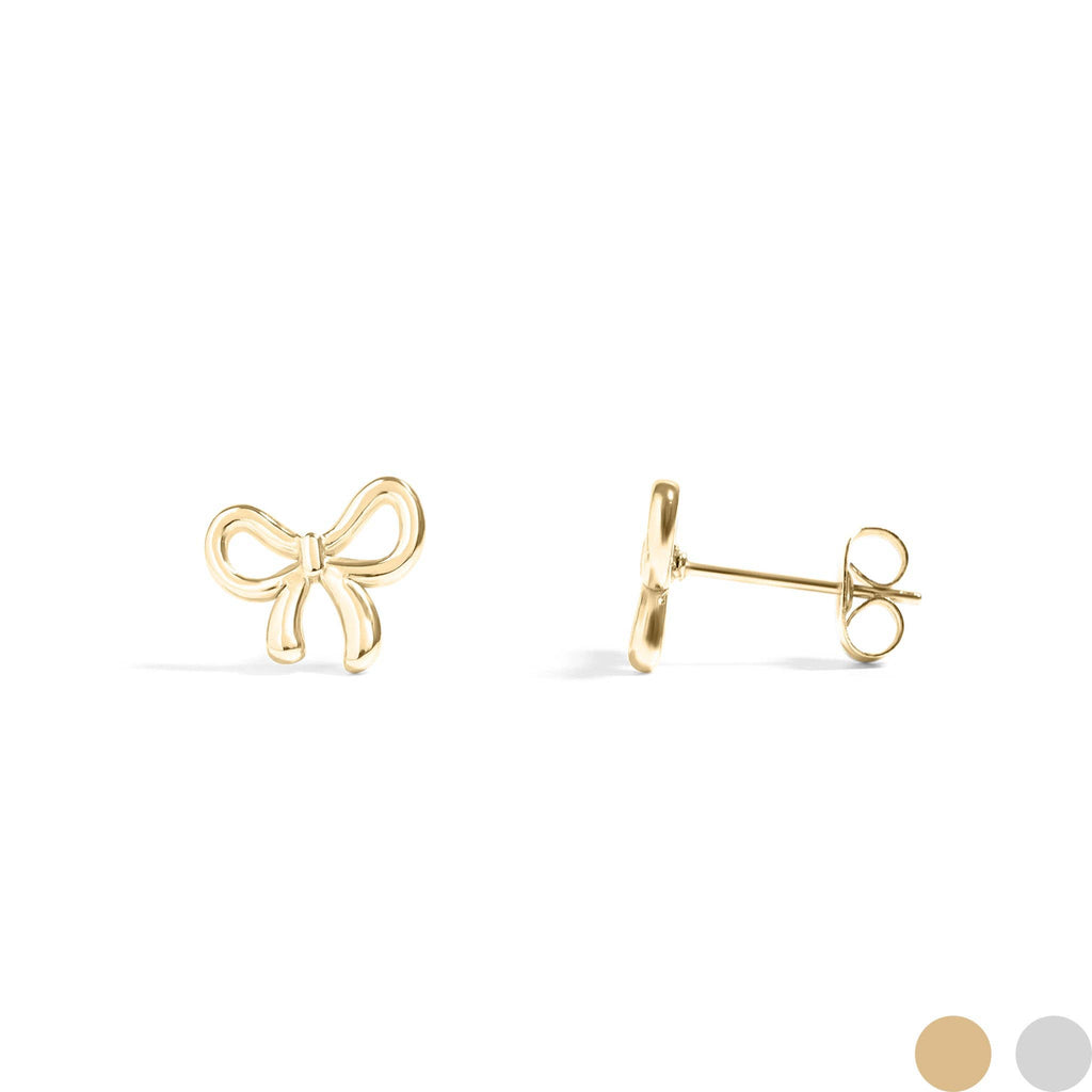 Bow Stud Earrings: Gold