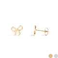 Bow Stud Earrings: Gold