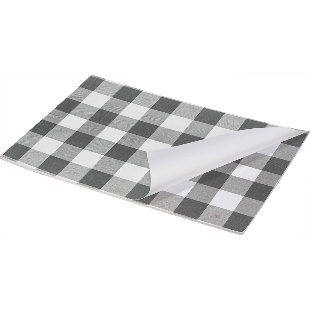 Gray Buffalo Check Paper Placemat Pad