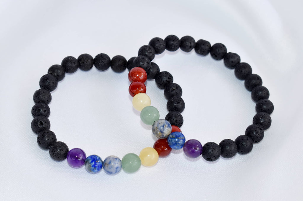 Lava Diffuser | Lava with 7 Chakra | Aromatherapy bracelets
