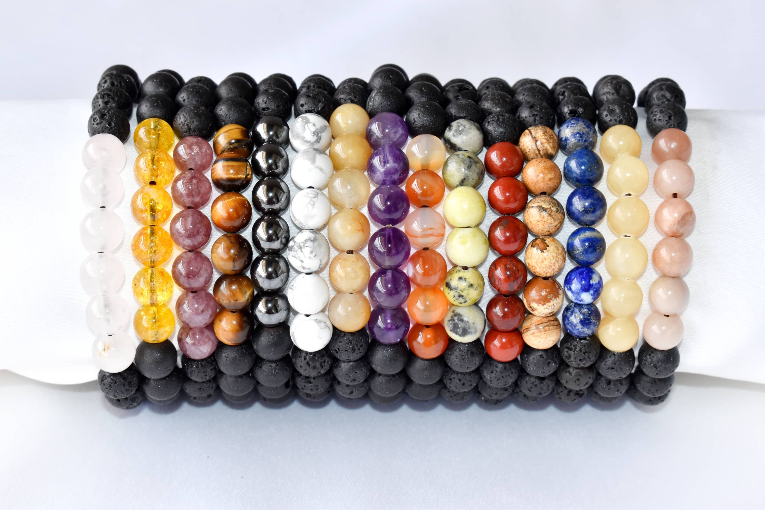 Lava Diffuser | Lava with 7 Chakra | Aromatherapy bracelets